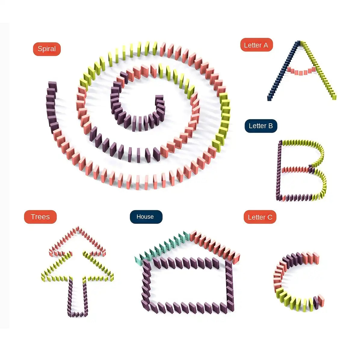 MEACAOFG Dominoes Train Fun Automatic Placement Stand-up Electric Train Educational Children's Toy Car Kids Games Domino Train Toys