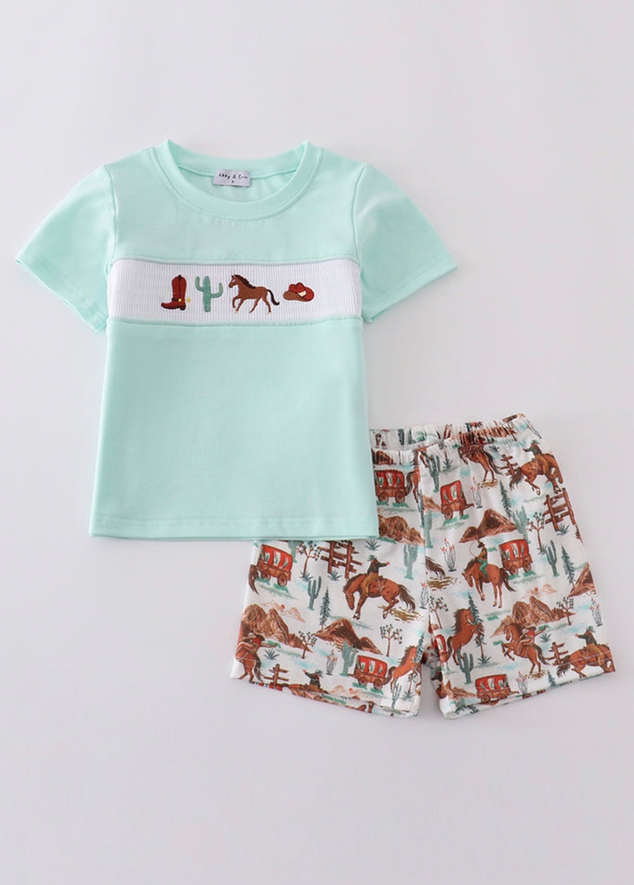 Western smocked boy set