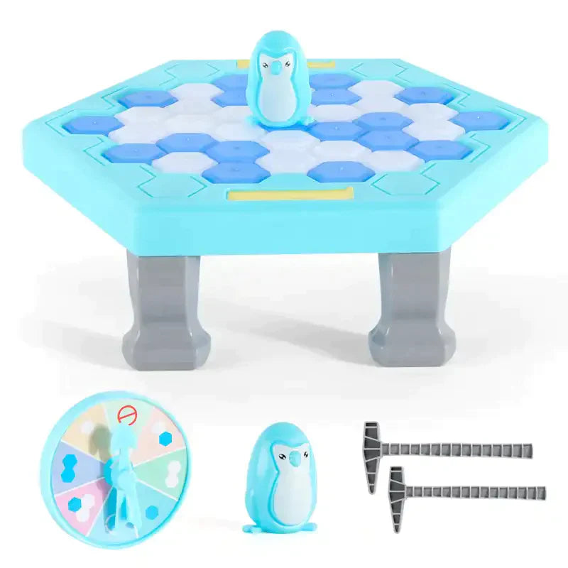 MEACAOFG Rescue penguin knocking penguin ice smashing ice breaking penguin table building blocks for children boys and girls table games parent-child educational intelligence
