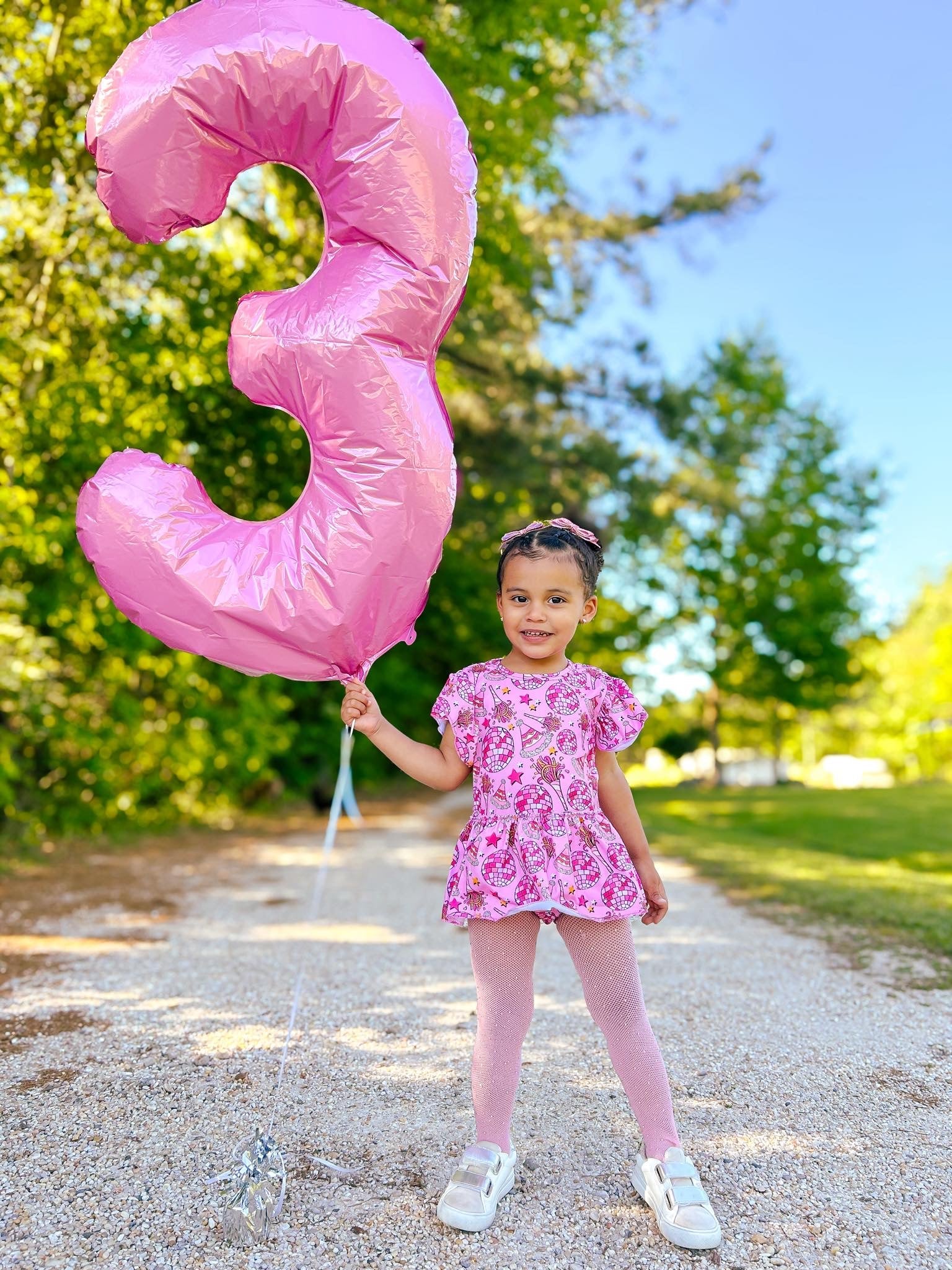Disco birthday skirted romper