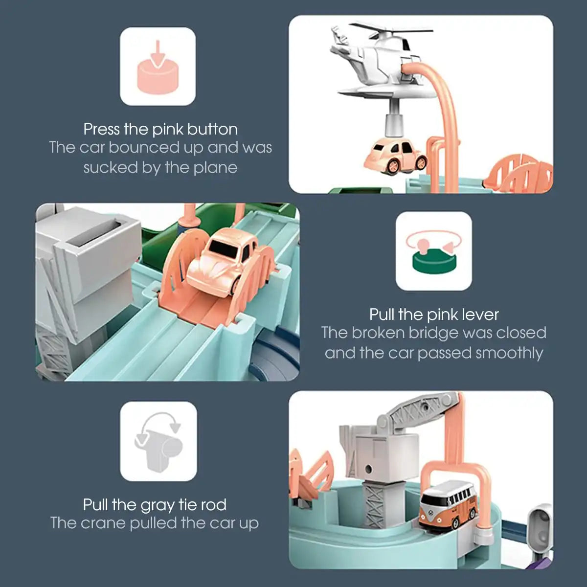 MEACAOFG Baby puzzle brain train track car car breakthrough adventure children's toys girls 3 years 6 boys