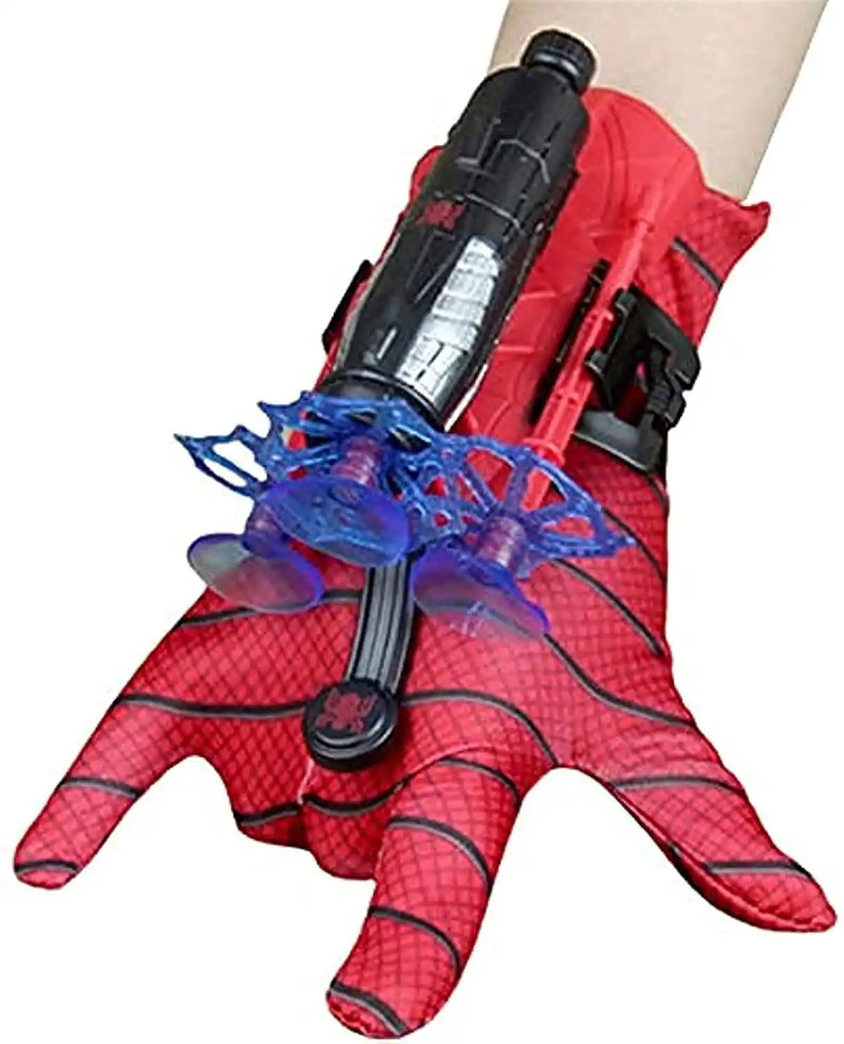 MEACAOFG Spider-Man launcher suction cups gloves spit silk can send shooting soft bullet gun manual toy gun boys children's gifts