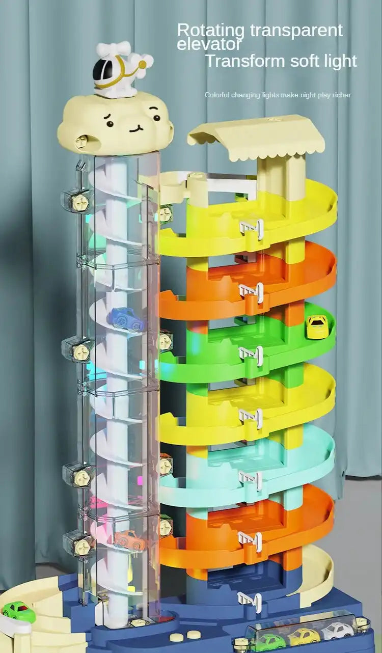 MEACAOFG Garage Cars Toys Elevator _ Parking Cars Toy Elevator _ Rotating Parking Lot Toy - Car