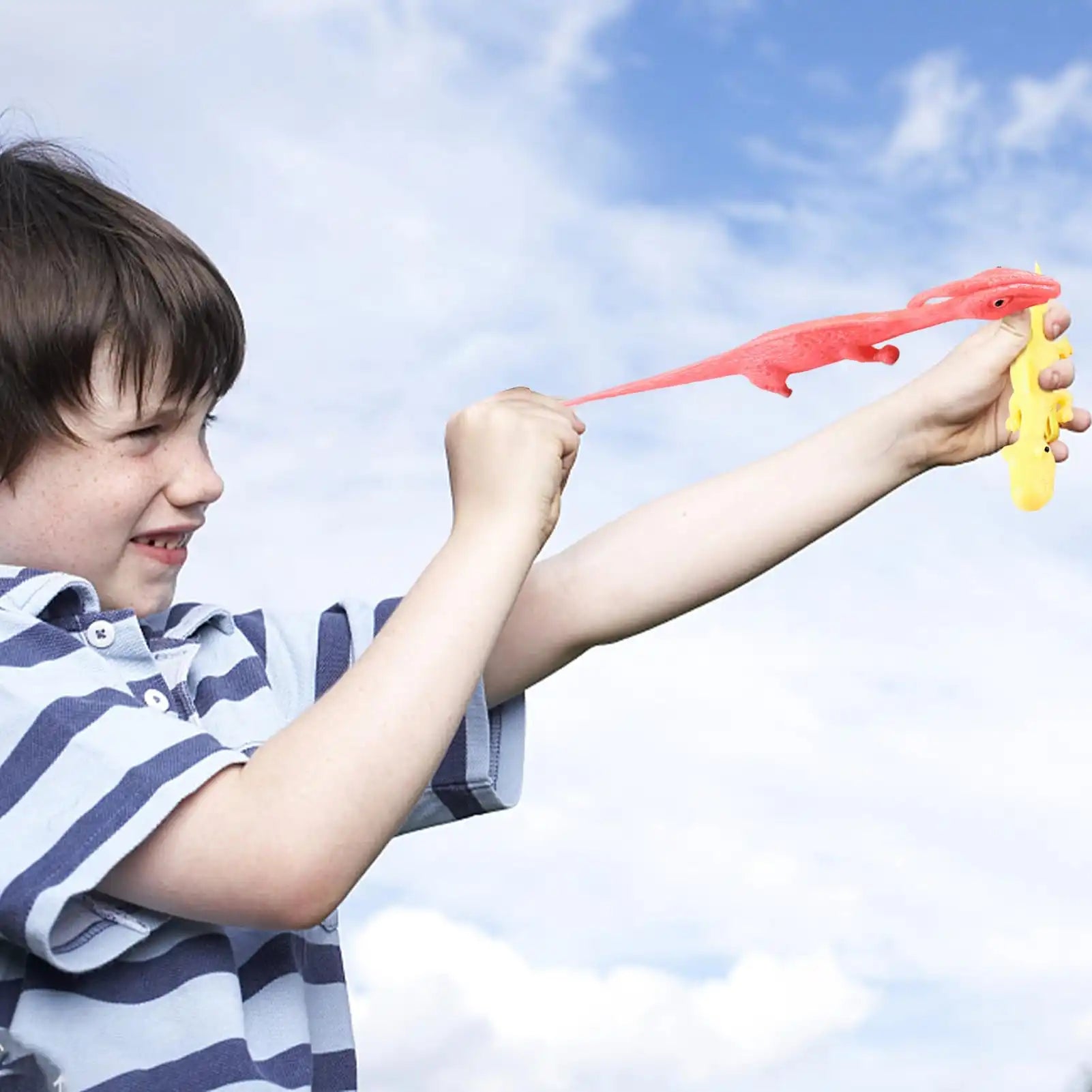 MEACAOFG 10 Pcs Slingshot Dinosaurs Finger Toys | Rubber Dinosaur Slingshot Toy Flicking Slingshot Dinosaur Finger Toys | Stretchy Flying Dinosaur | Sensory Fidget Toys | Novelty Gifts For Adults