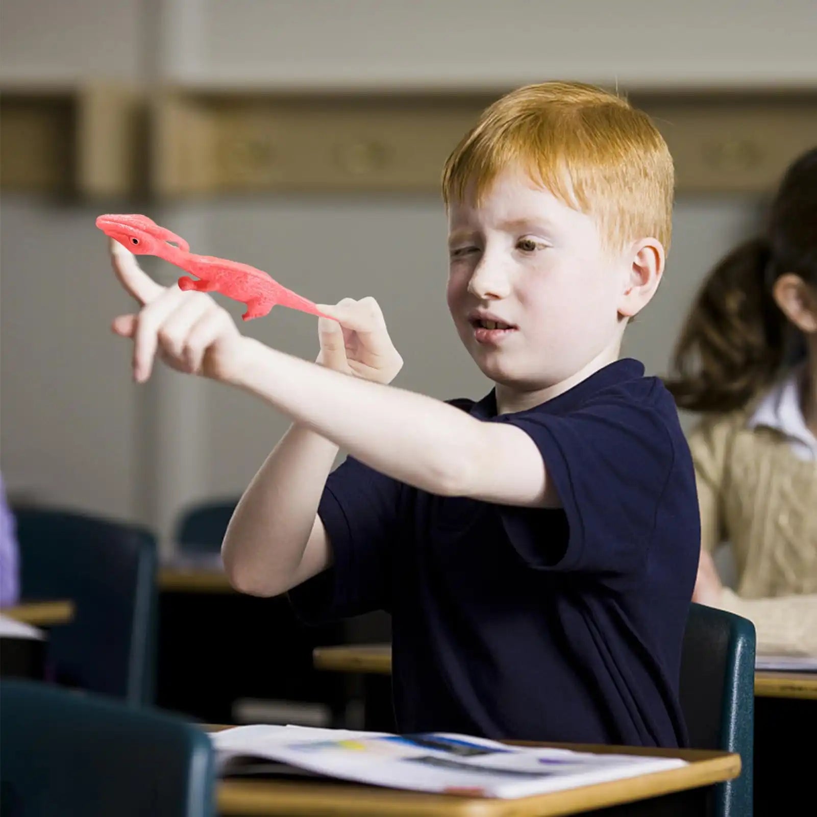 MEACAOFG 10 Pcs Slingshot Dinosaurs Finger Toys | Rubber Dinosaur Slingshot Toy Flicking Slingshot Dinosaur Finger Toys | Stretchy Flying Dinosaur | Sensory Fidget Toys | Novelty Gifts For Adults