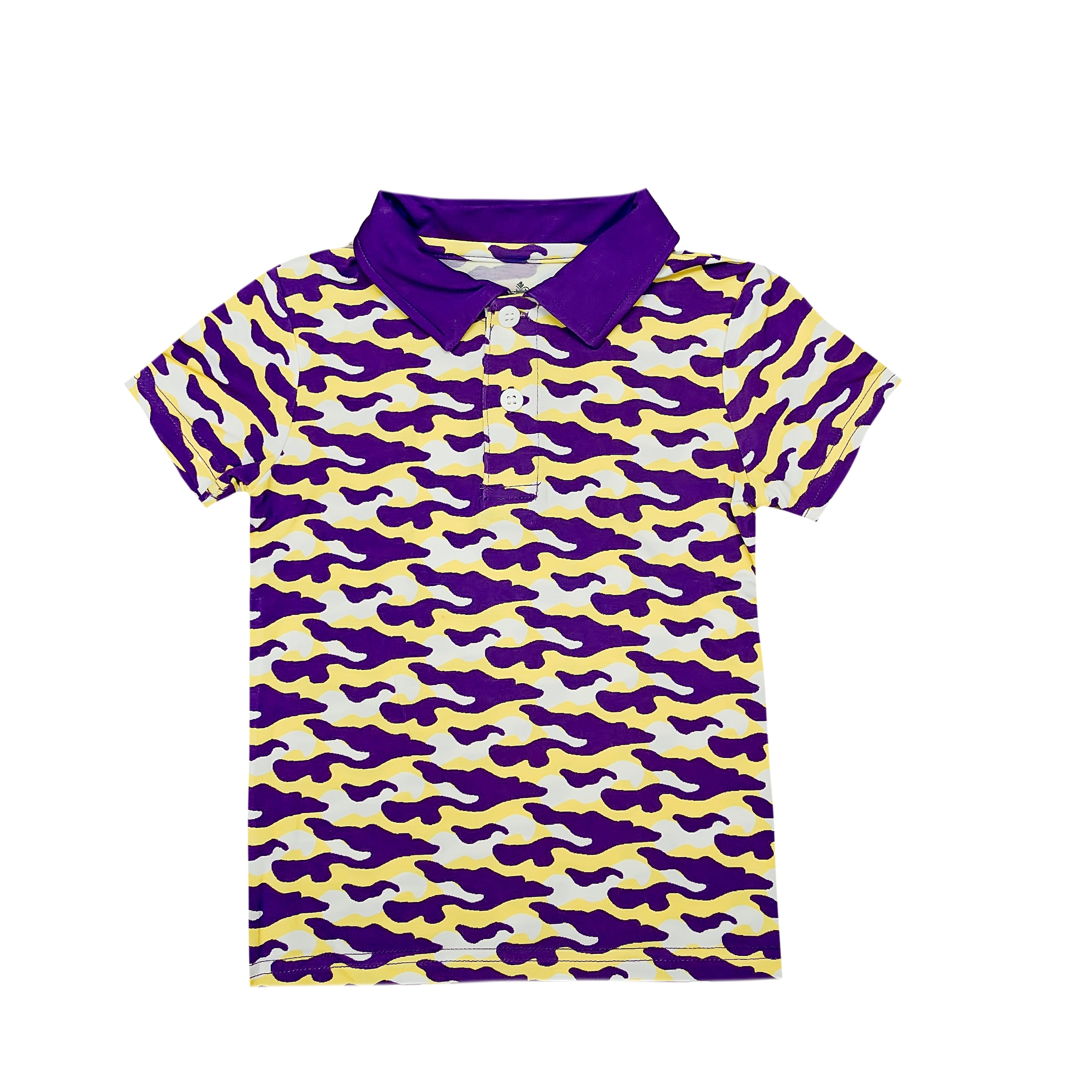 Purple and Yellow Camo Polo
