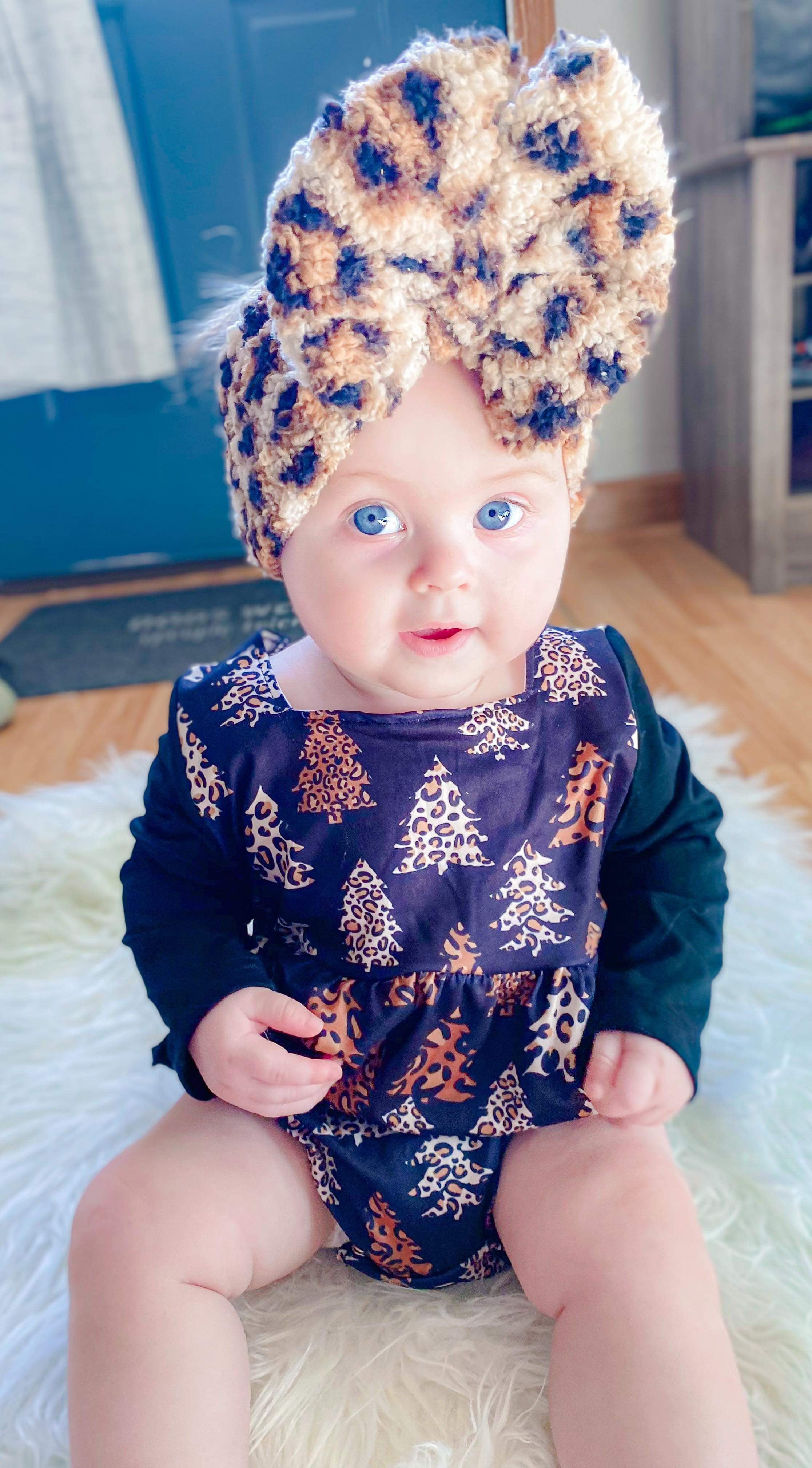 Leopard trees ruffle romper