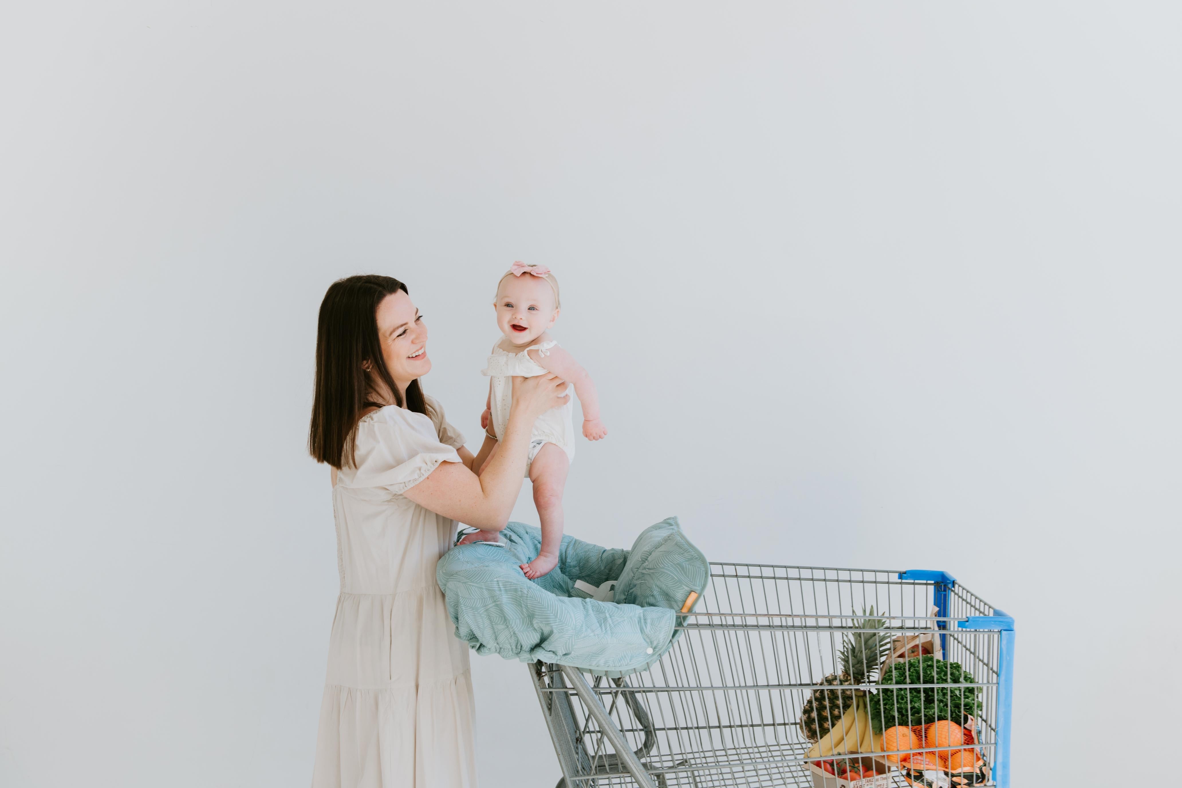 Baby Shopping Cart Cover | Sage Leaves