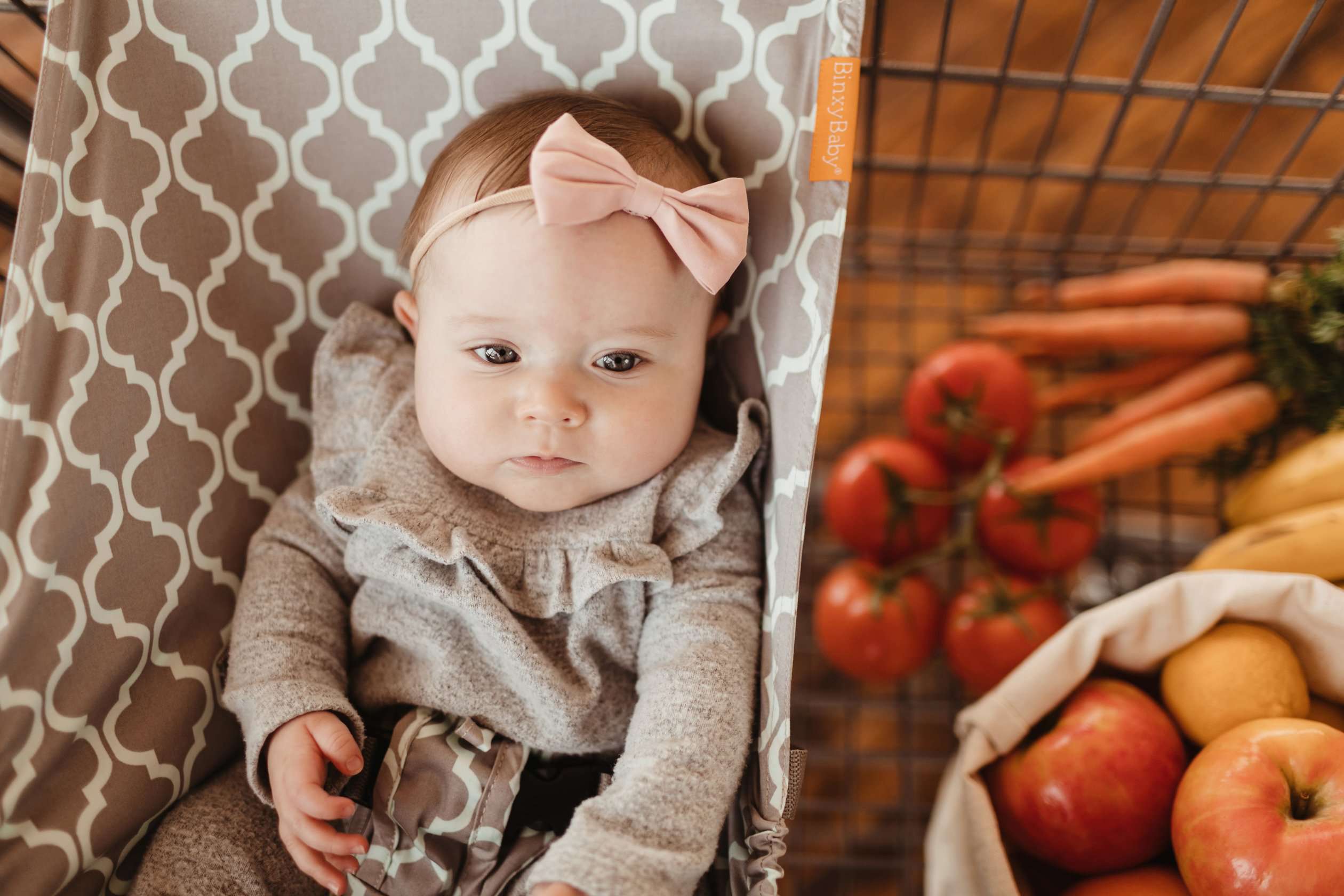 Baby Shopping Cart Hammock | Gray/Aqua