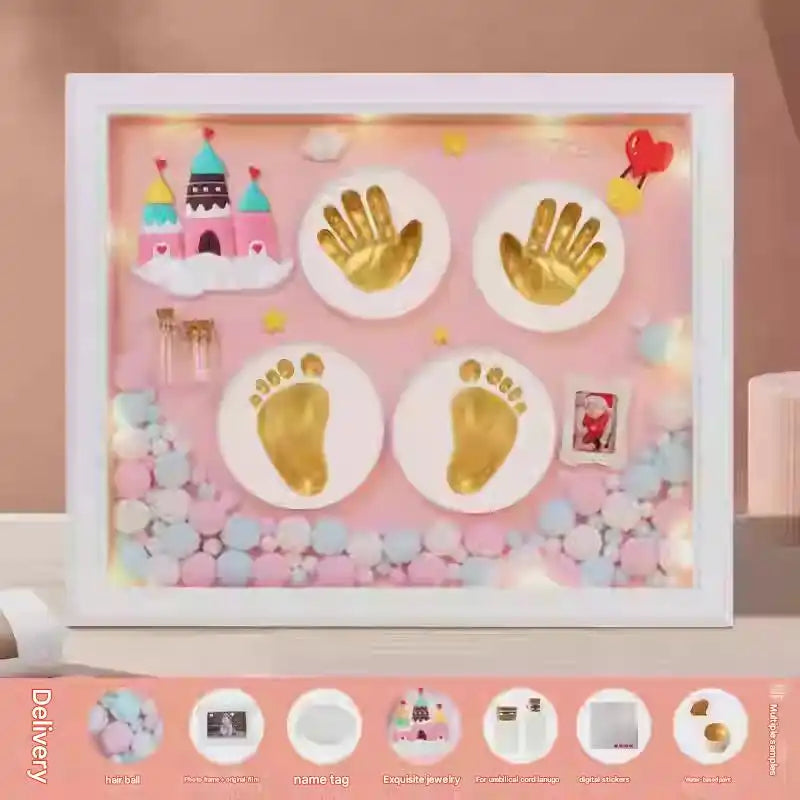 Premium Baby Memory Keepsake Kit - Hand & Footprint Impression Set with Umbilical Cord Storage