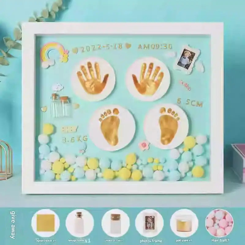 Premium Baby Memory Keepsake Kit - Hand & Footprint Impression Set with Umbilical Cord Storage