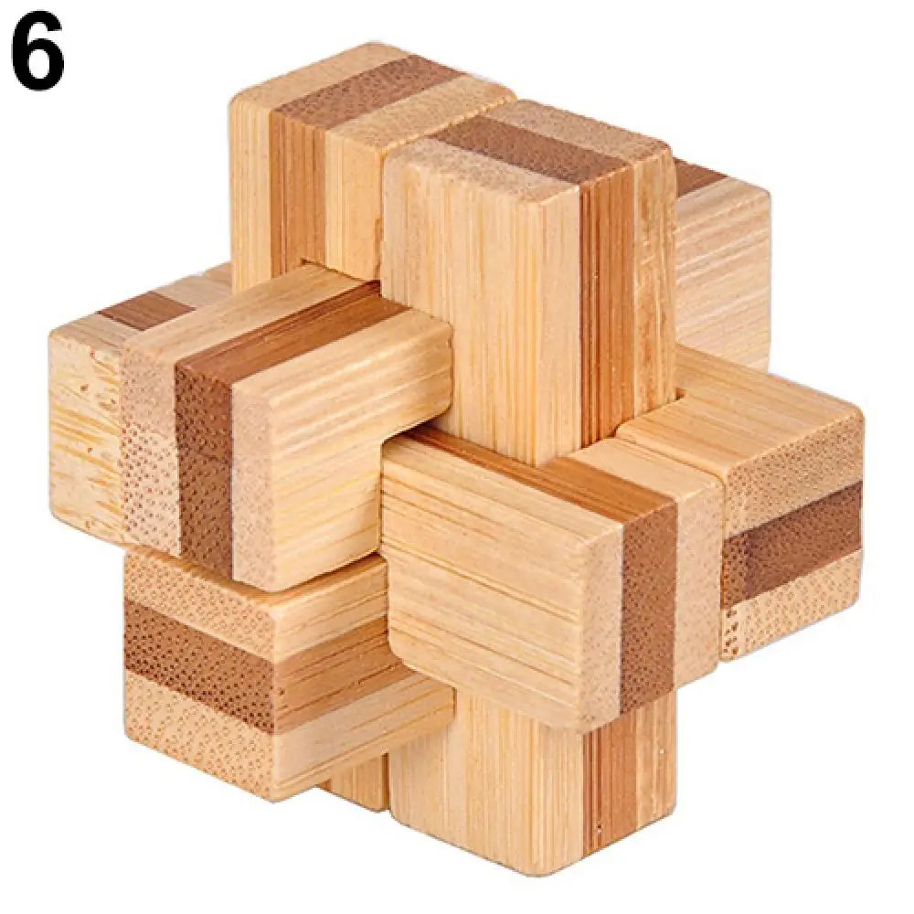 MEACAOFG Kongming Luban Lock Kids Wooden Chinese Traditional Puzzle Toy Children Brain Teaser Games 3D Intellectual Creative Unlock Toy