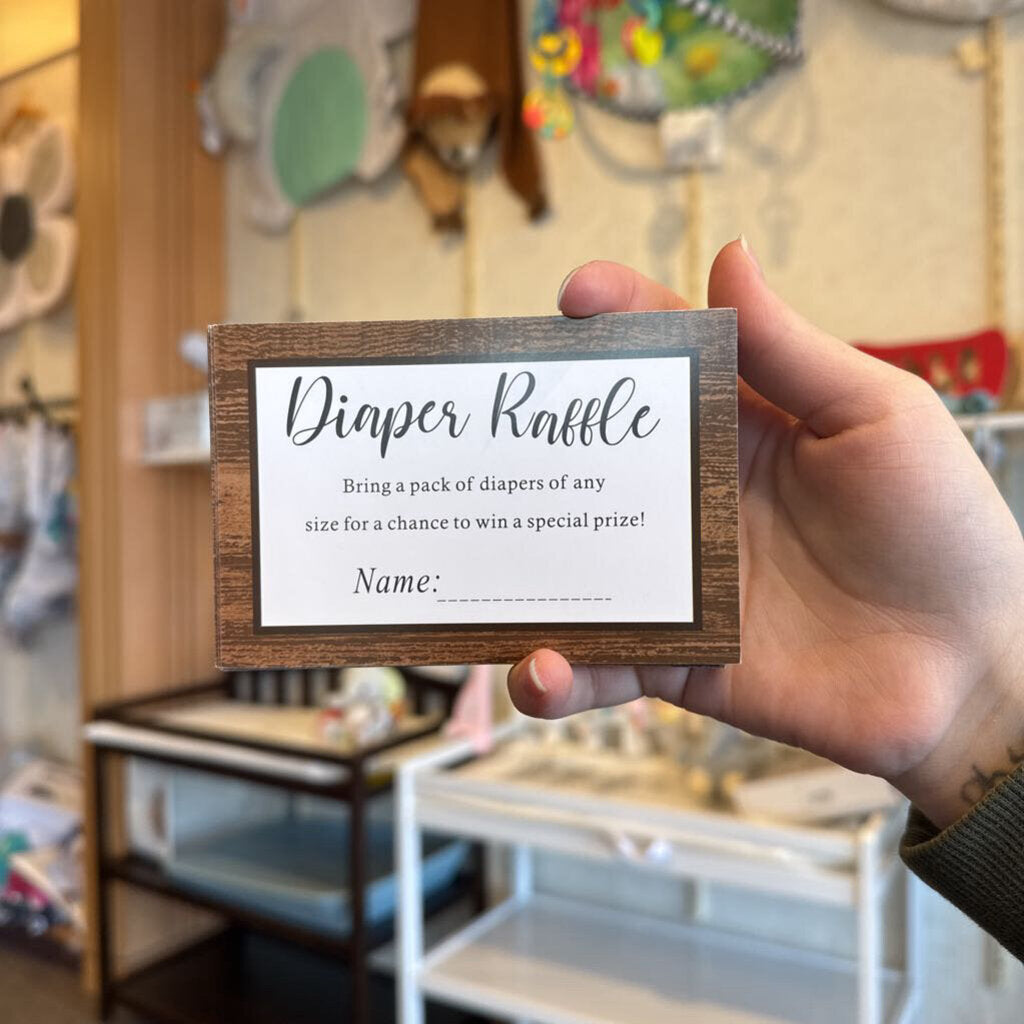 *50 Pcs Diaper Raffle Tickets with Box for Baby Shower Game Invitations Diaper Raffle Card