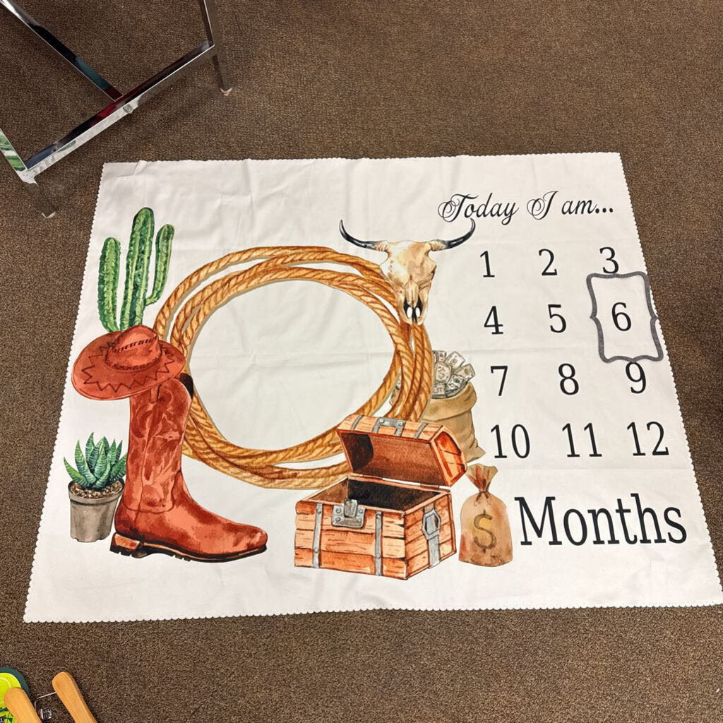 *Cowboy milestone blanket