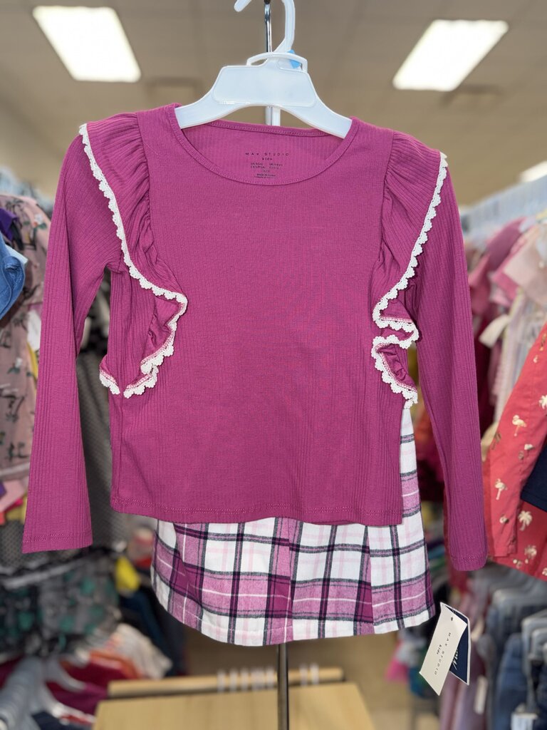 *NWT LS Top/Plaid Skirt