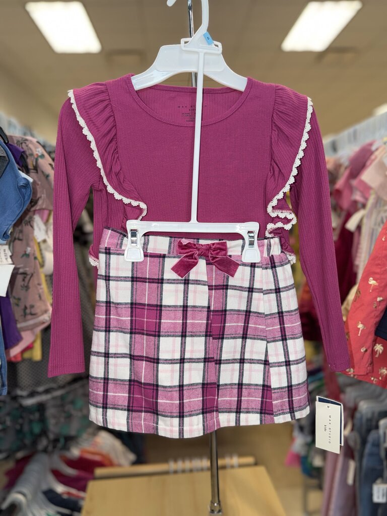 *NWT LS Top/Plaid Skirt