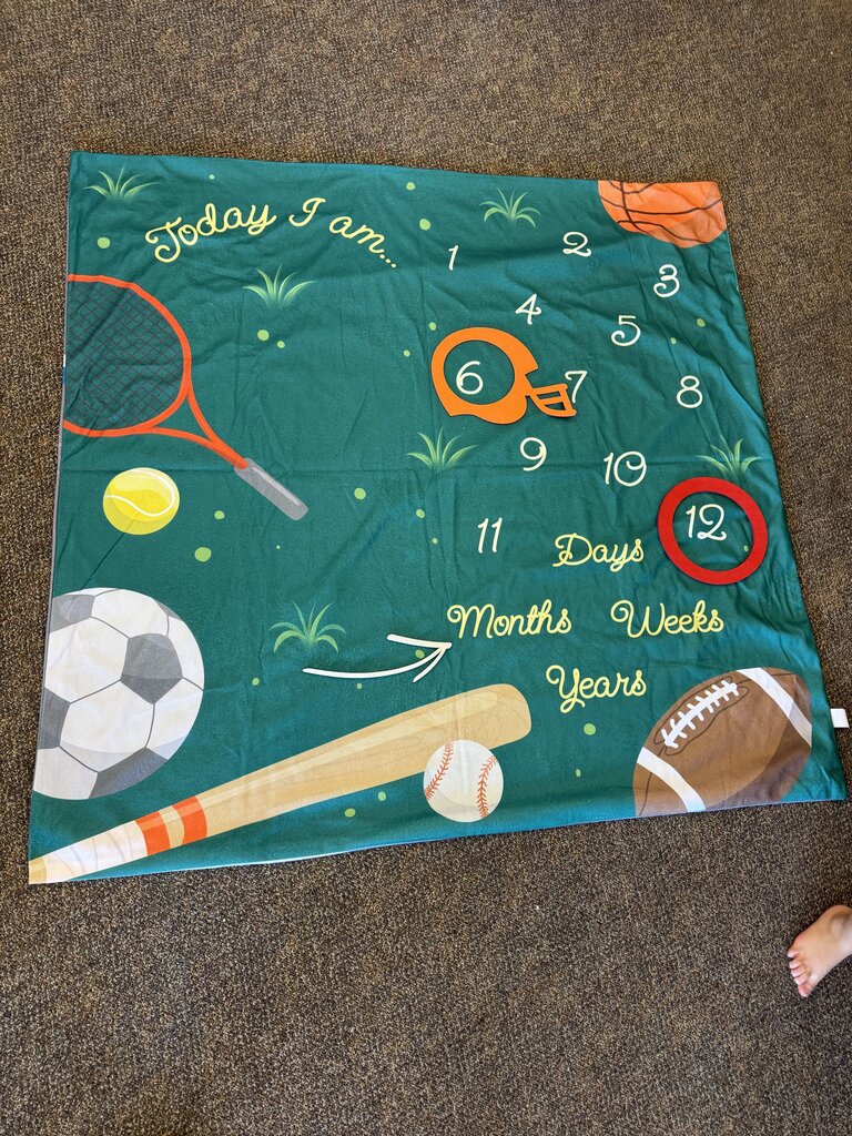 Double Sided Milestone Blanket - Sports/ school supplies NEW