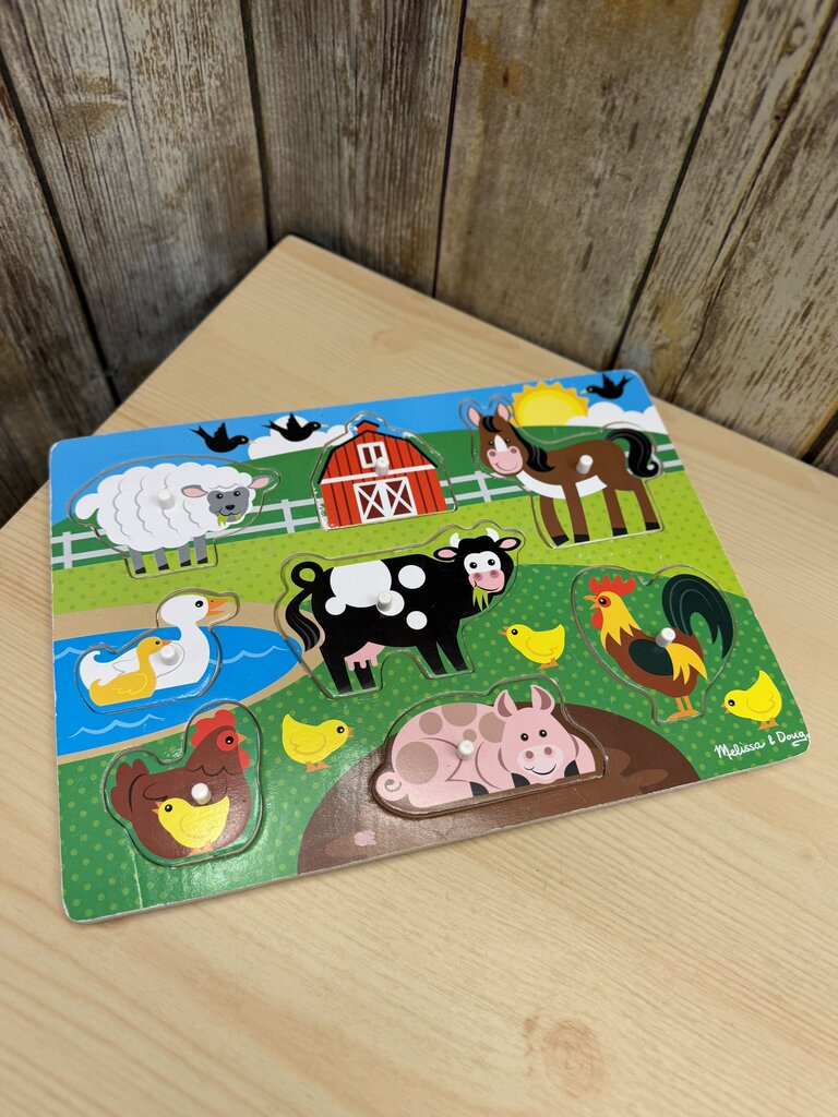 Wooden Peg Puzzle Farm