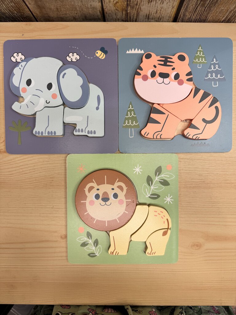 *3pk 4pc Animal Puzzle