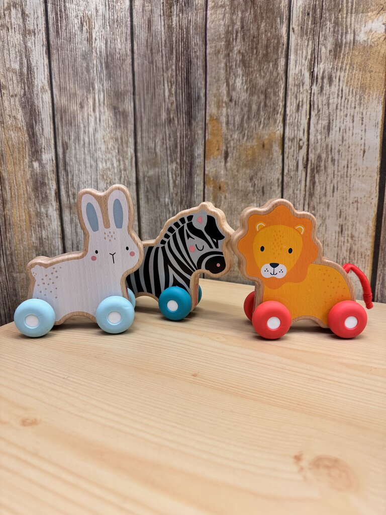 *3pk Rolling Wooden Animals