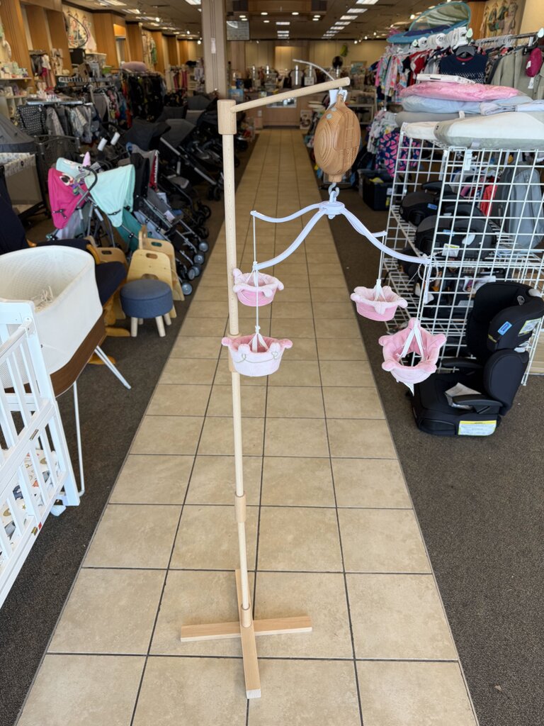 Wooden Floor Stand w/ wood grain mobile music box