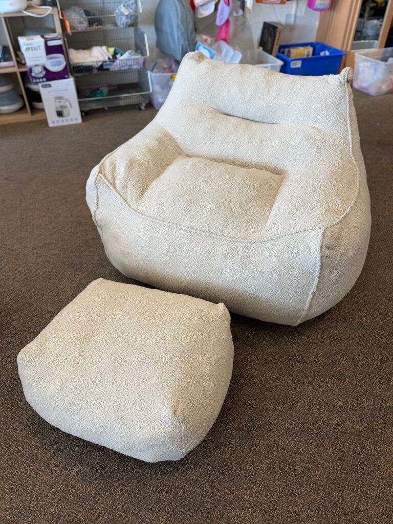 Memory Foam Filled Bean Bag Chair and Ottoman