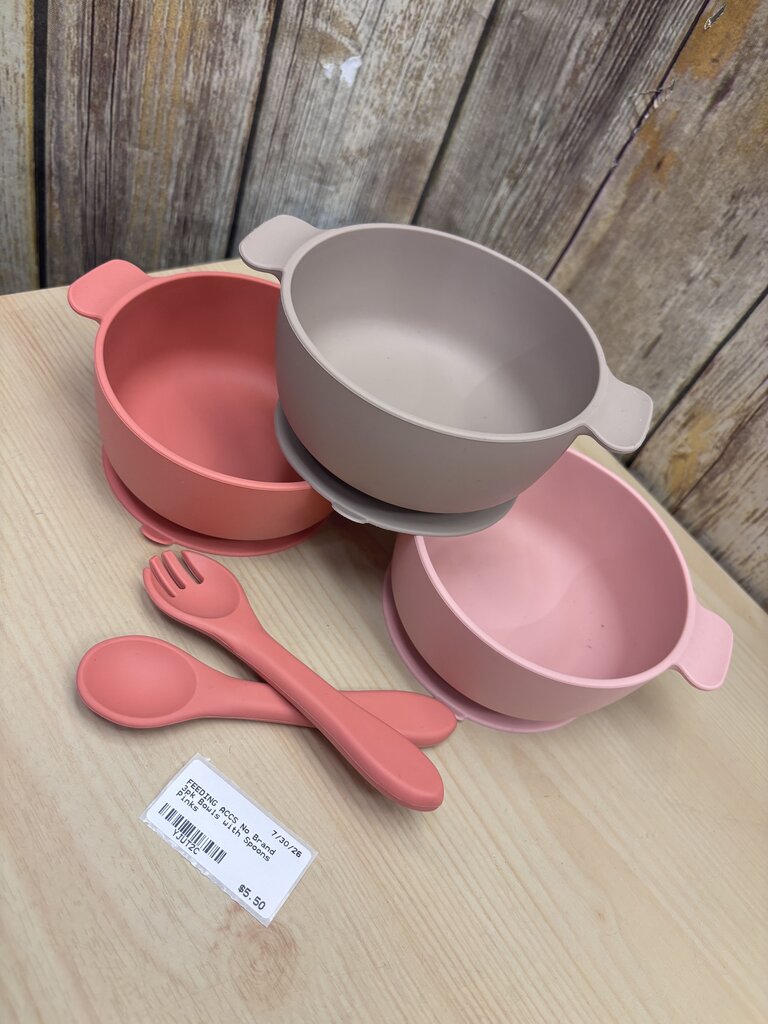 3pk Silicone Suction Bowls with Spoons