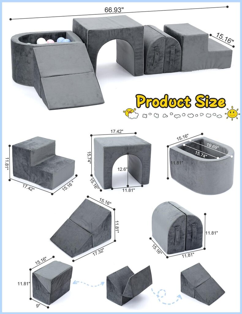 6pc Velvet Climbing Blocks