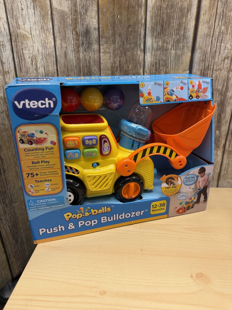Pop-a-Balls Push & Pop Bulldozer NEW