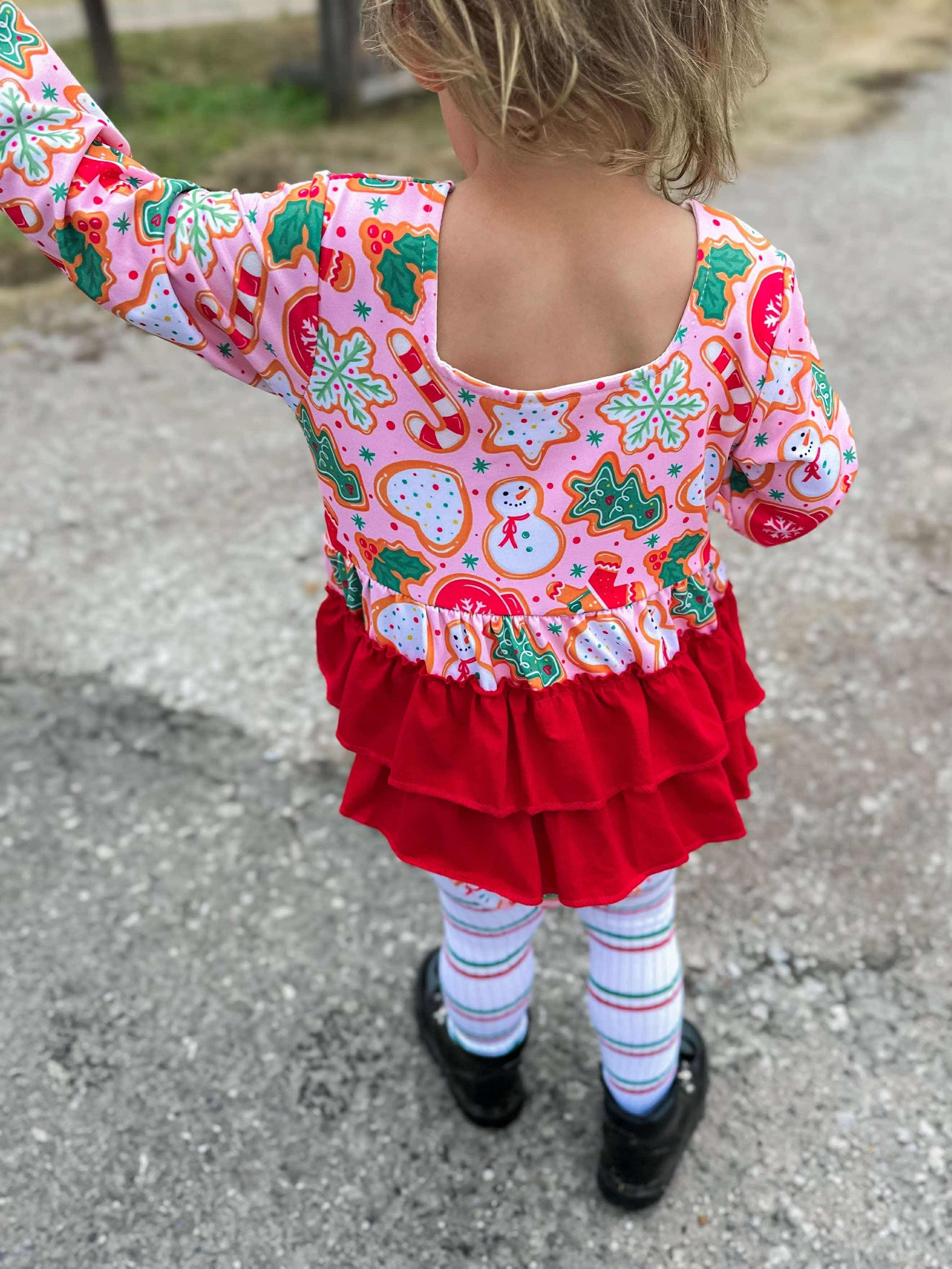 Christmas cookies ruffle romper