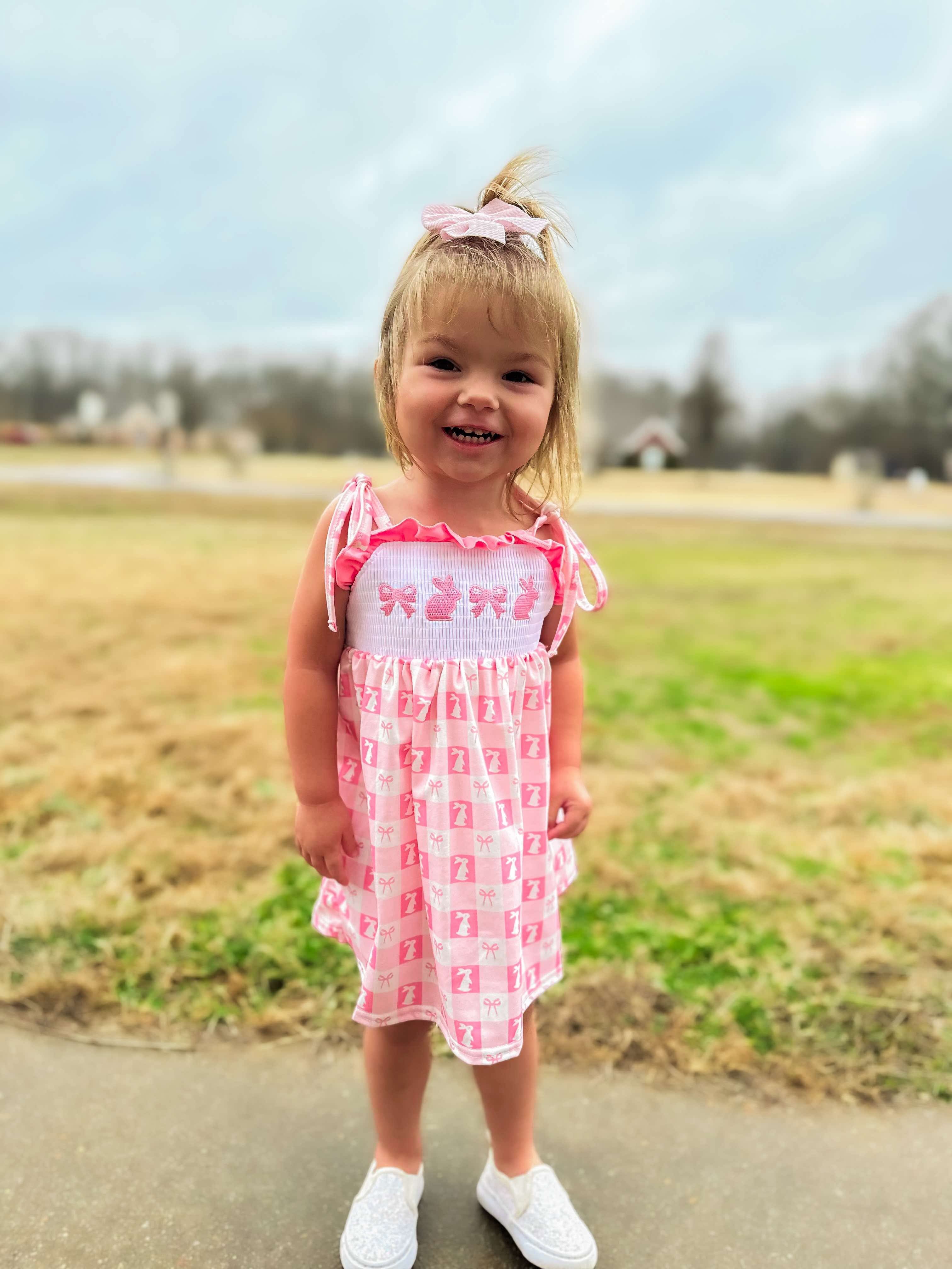 Smocked bunny bows Dress