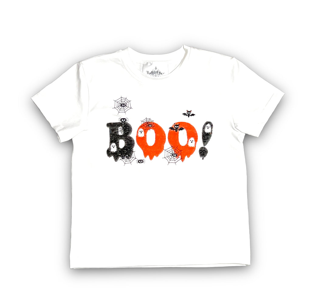 Boo and Spider Sequin Kid Shirt