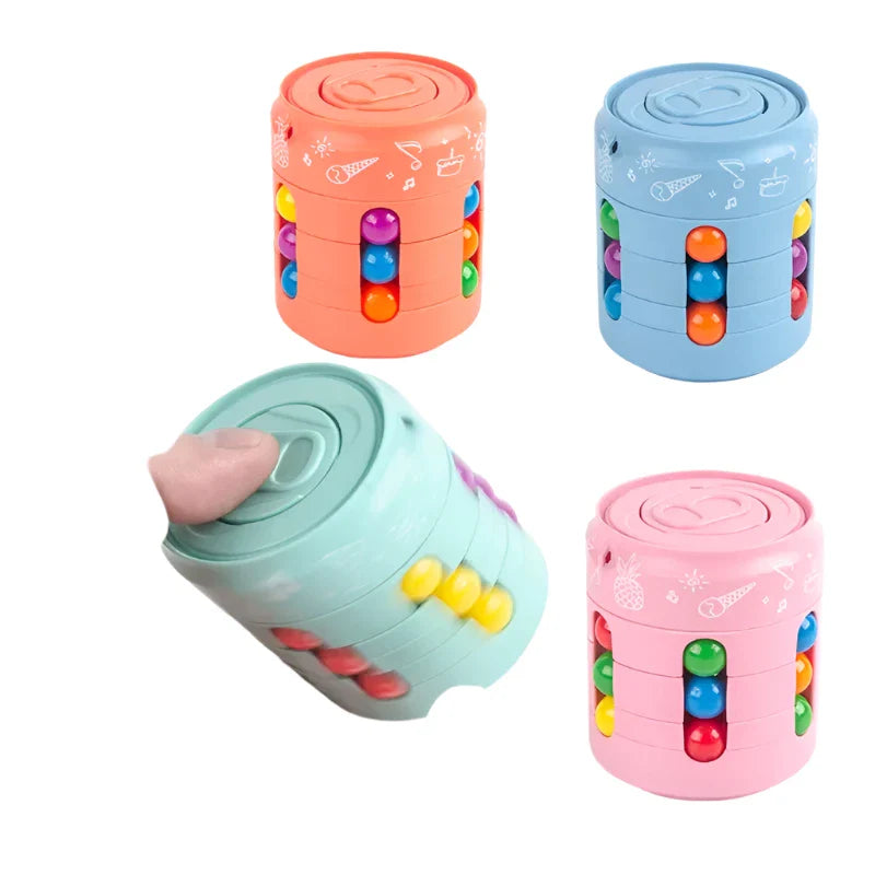 MEACAOFG Magic Rotating Bean Puzzle Cube - 3D Brain Teaser Fidget Toy for Kids & Adults