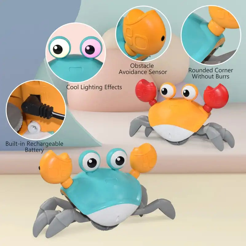 MEACAOFG Crab toys Kids Induction Escape Crab Octopus Crawling Toy Baby Electronic Pets Musical Toys Educational Toddler Moving Toy Christmas Gift