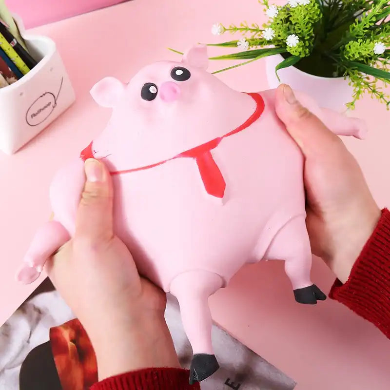 MEACAOFG Anti Stress Relief Porky Pinkpig toy Vent Cute Asrm Pink Pig Squeeze Fidget Squeeze TPR Pig Toys for Kids or Adults