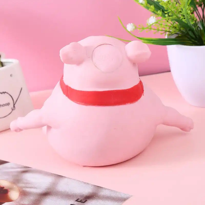 MEACAOFG Anti Stress Relief Porky Pinkpig toy Vent Cute Asrm Pink Pig Squeeze Fidget Squeeze TPR Pig Toys for Kids or Adults