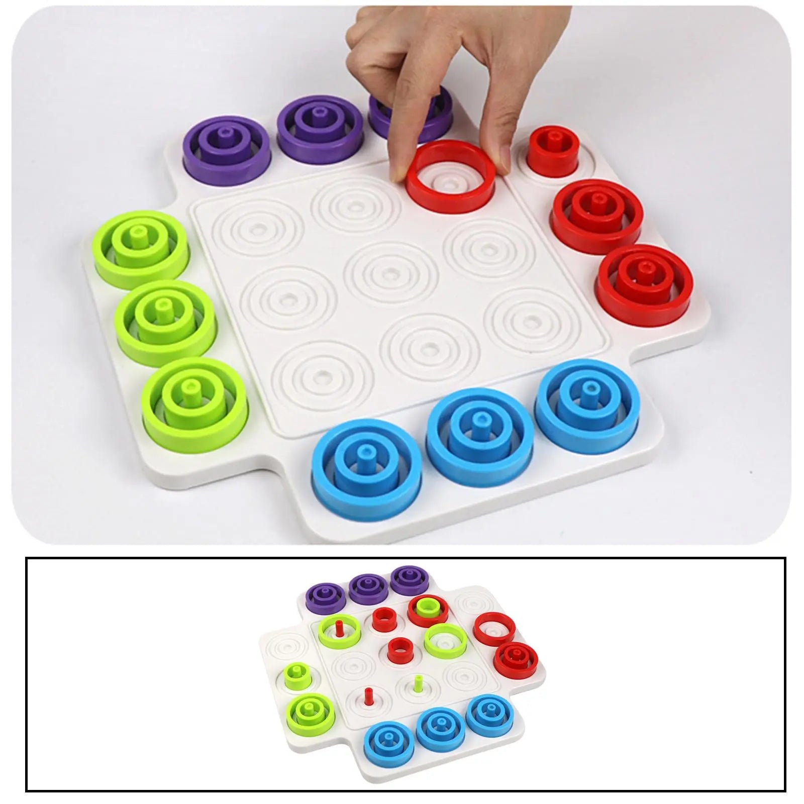 MEACAOFG Children Rings Chess Montessori Logical Thinking Training Board Games