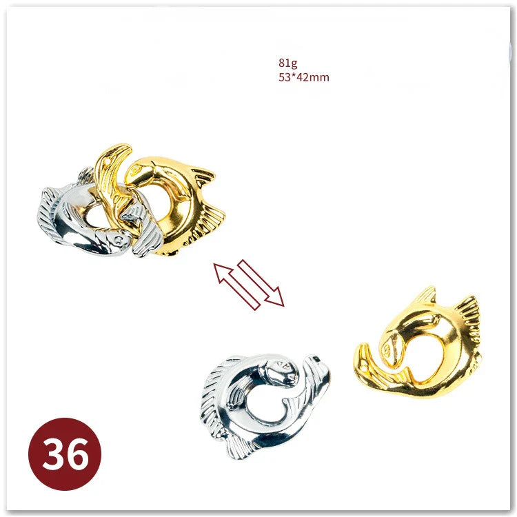 MEACAOFG Classic IQ Metal Brain Teaser 3D Alloy Box Kong Ming Lock Puzzles Magic Baffling Puzzle Game Toys for Children Adults Funny Gift