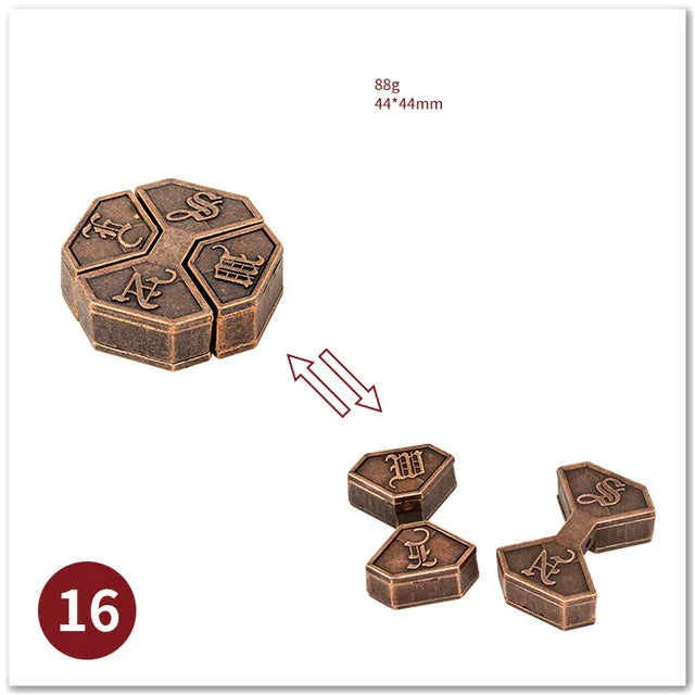 MEACAOFG Classic IQ Metal Brain Teaser 3D Alloy Box Kong Ming Lock Puzzles Magic Baffling Puzzle Game Toys for Children Adults Funny Gift