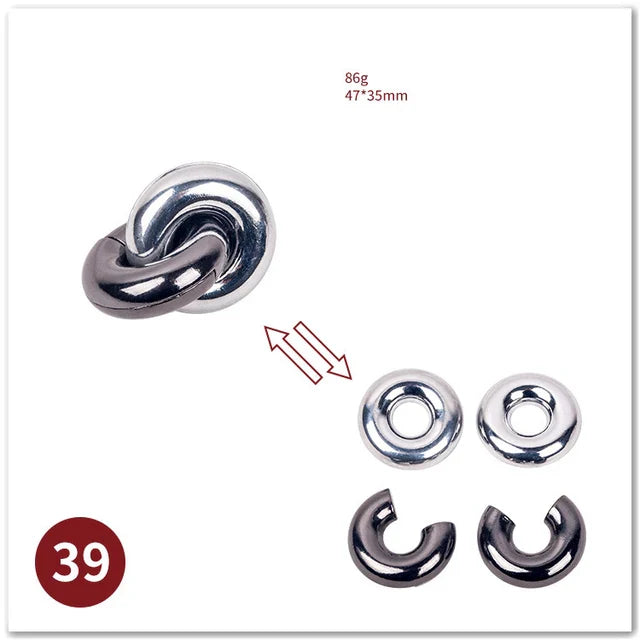 MEACAOFG Classic IQ Metal Brain Teaser 3D Alloy Box Kong Ming Lock Puzzles Magic Baffling Puzzle Game Toys for Children Adults Funny Gift