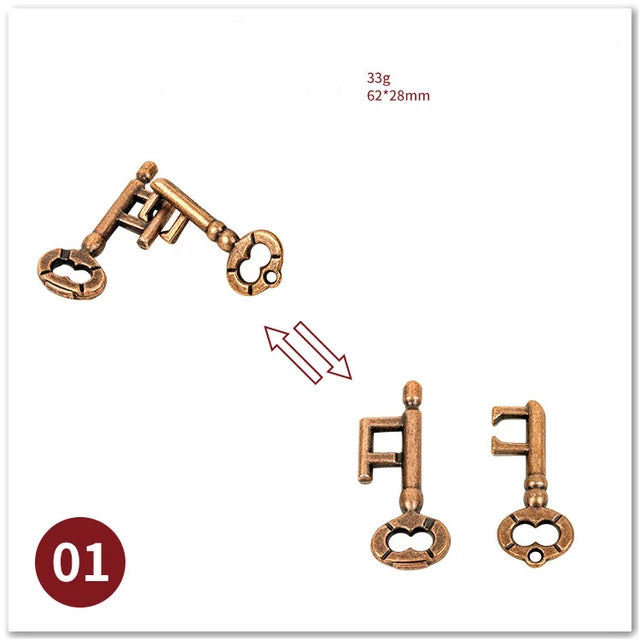 MEACAOFG Classic IQ Metal Brain Teaser 3D Alloy Box Kong Ming Lock Puzzles Magic Baffling Puzzle Game Toys for Children Adults Funny Gift