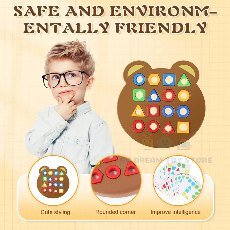 MEACAOFG DIY Geometric Shape Color Matching 3D Puzzle Baby Montessori Learning Educational Interactive Battle Game Toys For Children Gift