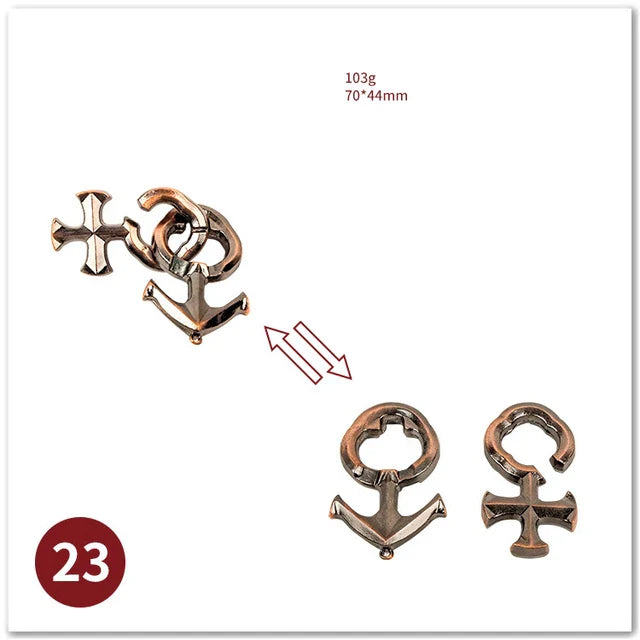 MEACAOFG Classic IQ Metal Brain Teaser 3D Alloy Box Kong Ming Lock Puzzles Magic Baffling Puzzle Game Toys for Children Adults Funny Gift