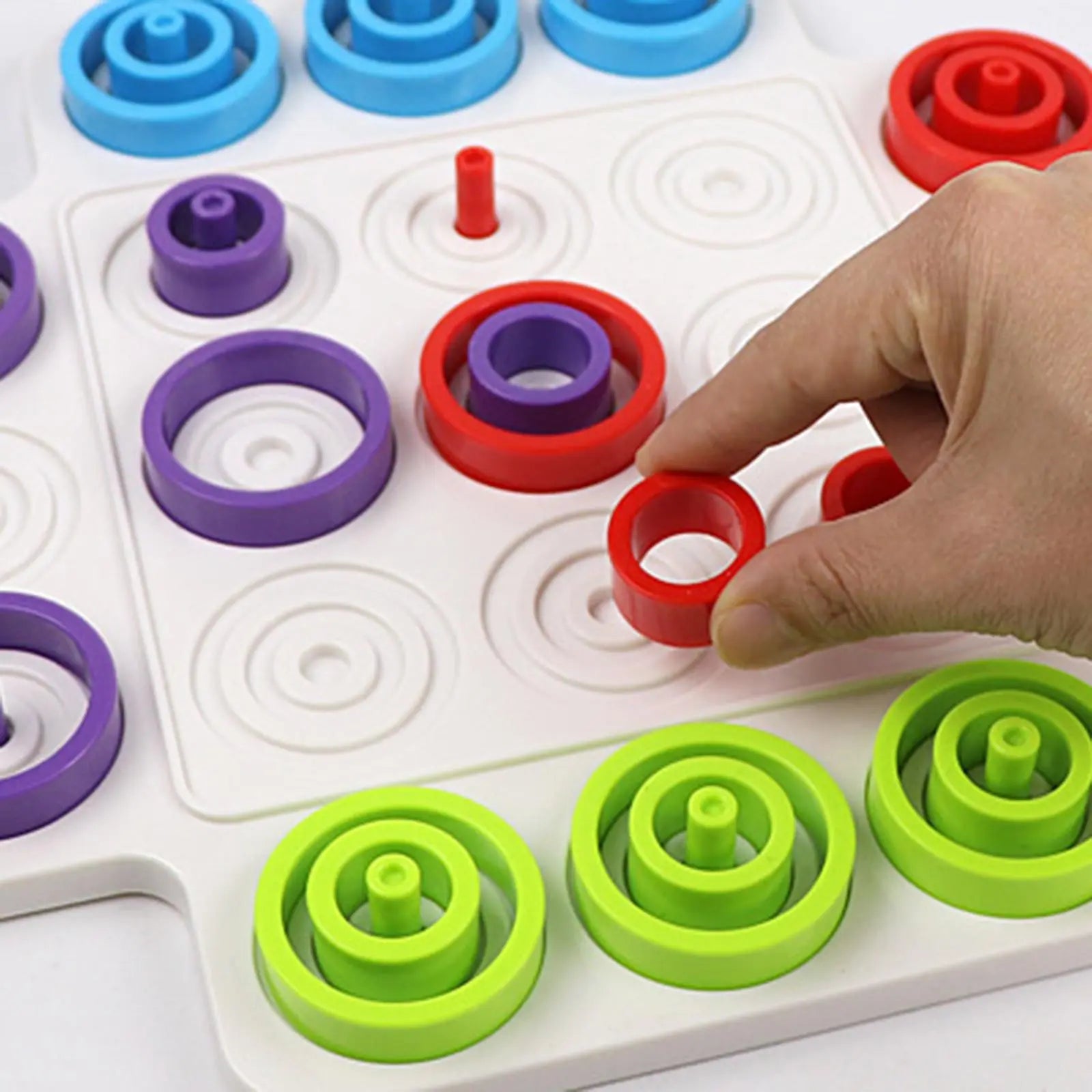 MEACAOFG Children Rings Chess Montessori Logical Thinking Training Board Games