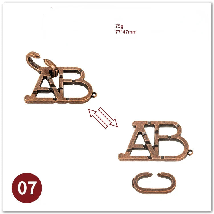 MEACAOFG Classic IQ Metal Brain Teaser 3D Alloy Box Kong Ming Lock Puzzles Magic Baffling Puzzle Game Toys for Children Adults Funny Gift