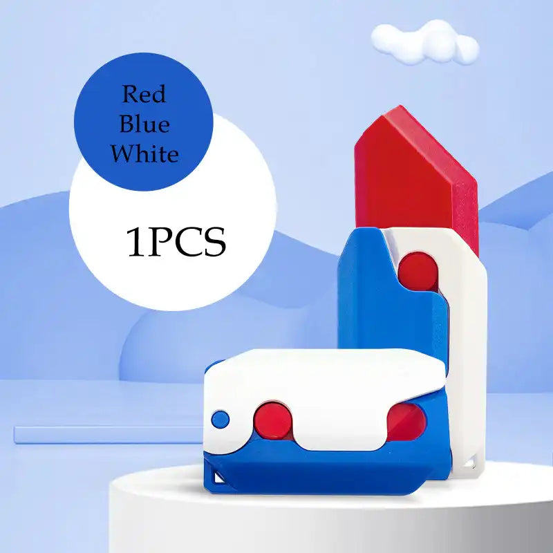 MEACAOFG 3D Printed Radish Toy Knife 3D Luminous Carrot Gravity Knife Fidget Toys Children Decompression Push Card Toy 3D Printing Glowing Carrot Knife Christmas Toy