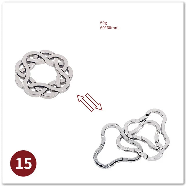 MEACAOFG Classic IQ Metal Brain Teaser 3D Alloy Box Kong Ming Lock Puzzles Magic Baffling Puzzle Game Toys for Children Adults Funny Gift