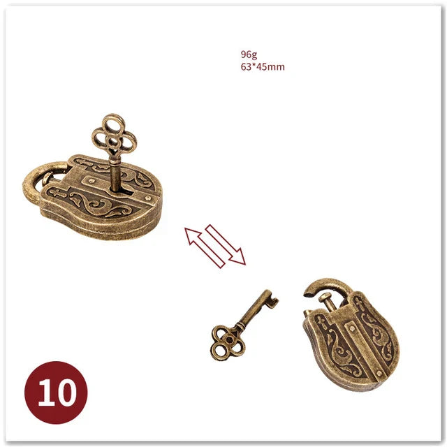 MEACAOFG Classic IQ Metal Brain Teaser 3D Alloy Box Kong Ming Lock Puzzles Magic Baffling Puzzle Game Toys for Children Adults Funny Gift