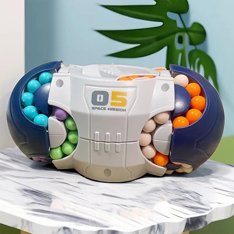 MEACAOFG Rotating Rubik's Cube 3D Puzzle Toy Brain Training for Children and Girls 3D Decompression Space Rubik's Cube