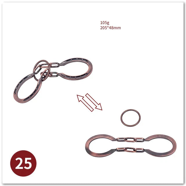 MEACAOFG Classic IQ Metal Brain Teaser 3D Alloy Box Kong Ming Lock Puzzles Magic Baffling Puzzle Game Toys for Children Adults Funny Gift